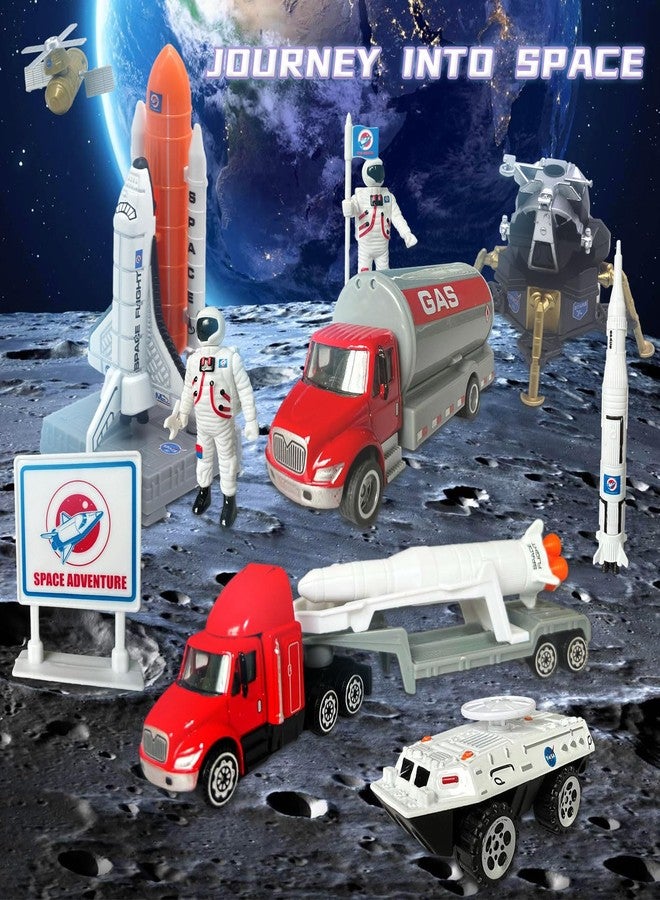 OTONOPI Space Shuttle Rocket Toys Set for Kids 3-9 Years - 15 PCS Die-Cast STEM Aerospace Toys with 3 Rocket Ships, 2 Astronauts, Lunar Lander, Satellite - Image 2